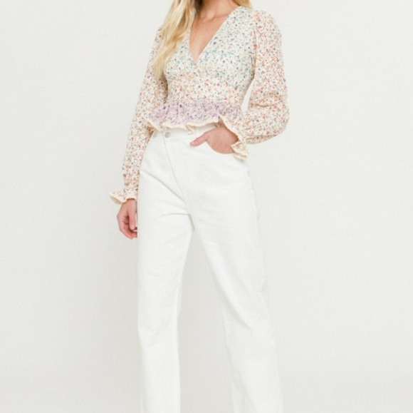 Multi Color V-Neck Blouse - Picture 5 of 7